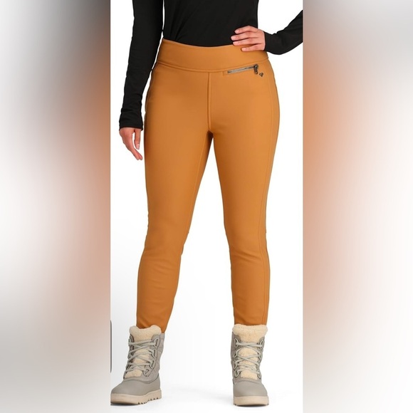 🆕❄️⛷️Obermeyer Jinks ITB Softshell ski pants women’s 12 Brown Sugar - Picture 1 of 8